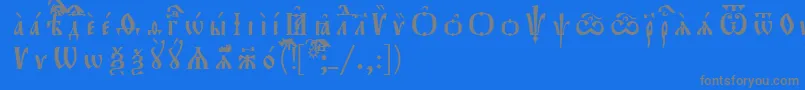 フォントOrthodox.TtUcs8Р Р°Р·СЂСЏРґРѕС‡РЅС‹Р№ – 青い背景に灰色の文字